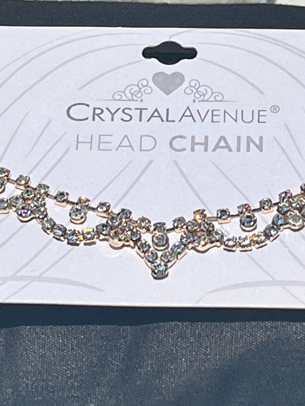 Crystal Avenue Goldtone Rhinestone Head Chain. NEW - Picture 3 of 5